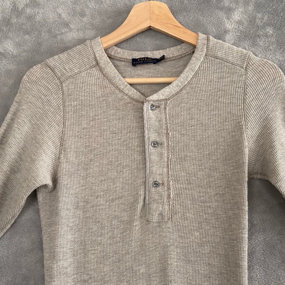 Polo Ralph Lauren Henley Maxi Style Long Dress Grey Medium Thermal Waffle - Picture 10 of 15